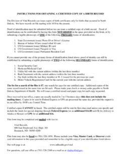 Birth Certificate - North Dakota Department of … / birth-certificate ...