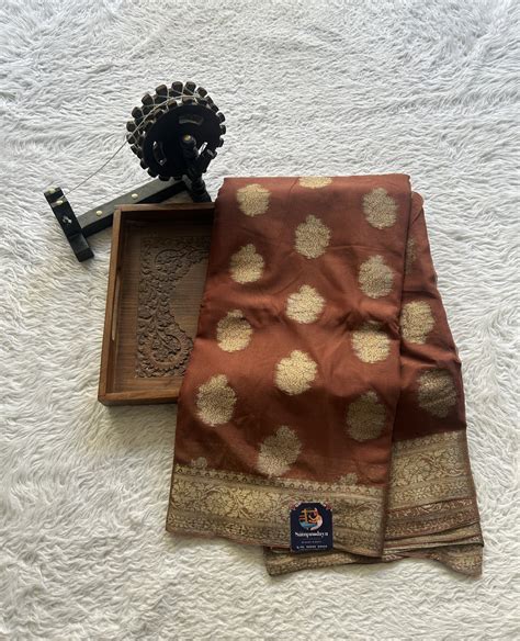 Semi Georgette Saree Brown Color Paired with a Zari Border ...