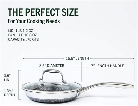 Buy HexClad Hybrid Cookware 8 Inch Frying Pan with Cooking Lid, Stay ...
