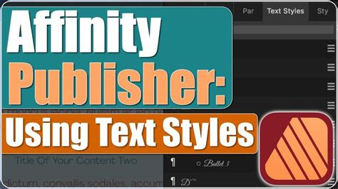 Image result for Affinity Publisher Text Styles