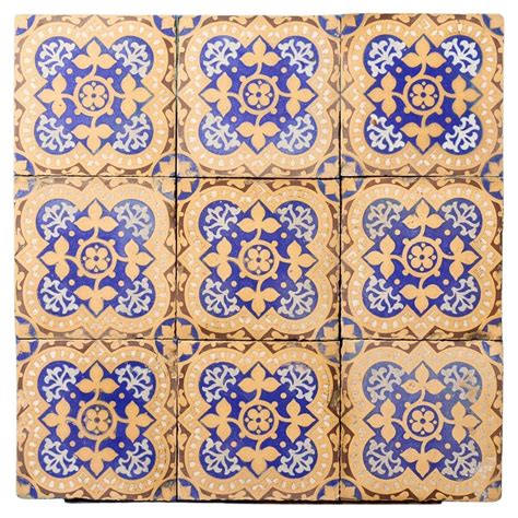 Nine Minton Arts and Crafts Period Encaustic Ceramic Tiles, England ...