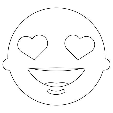 Heart Eyes Emoji Coloring Page