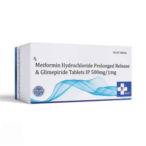Metformin 500mg Prolonged Release & Glimepiride 1mg Tablets IP ...