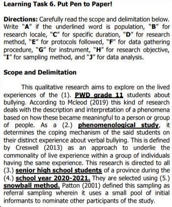 Scope and DelimitationThis qualitative research aims to explore on the ...