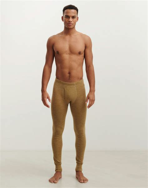 Men's merino wool long johns with fly - Free shipping - Dilling