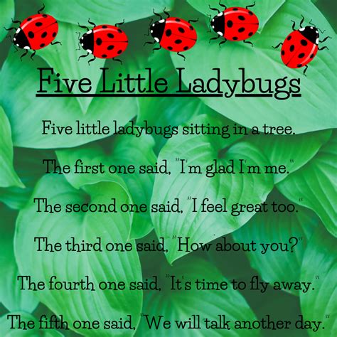 "Five Little Ladybugs" Rhyme -Imaginations Running Wild-
