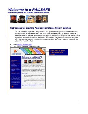 Fillable Online Welcome to eRAILSAFE the onestop shop for railroad ...