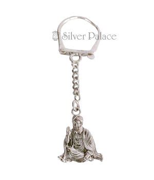 Oxidised Silver Guru Nanak Dev Ji Statue Keychain - Silver Palace