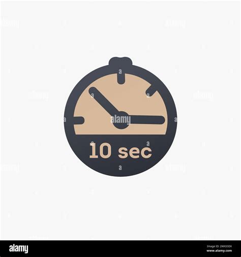 10 second timer clock. 10 sec stopwatch icon countdown time stop chronometer. Stock vector ...