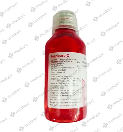 RESPICURE D COUGH SYRUP 60 ML Price, Uses, Side Effects & Substitutes ...