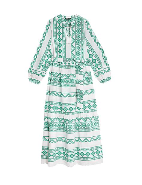 Buy Cotton Rich Jacquard Maxi Beach Dress at Marks & Spencer