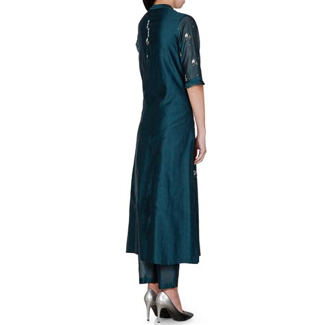 Embroidered Kurta with Pants – Limerick by Abirr n' Nanki