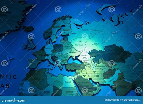 World Map with Middle East and Europe Region Stock Photo - Image of planet, global: 327918898