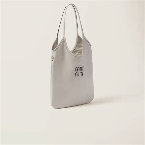 Chalk White Ivy Leather Bag | Miu Miu