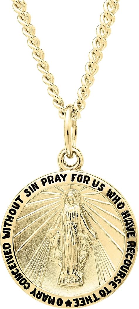 Amazon Essentials Amazon Collection 14k Gold-Filled Round Miraculous ...