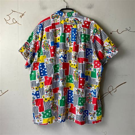 vintage ~1970’s open collar shirt “playing cards” | NOIR ONLINE