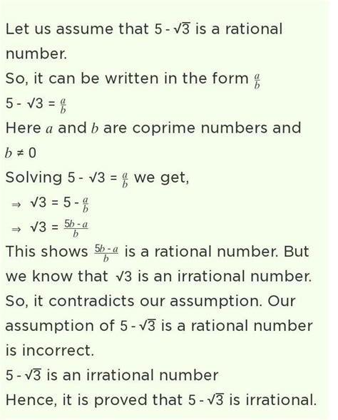 Show that 5+ √3 is an irrational number. zzzzzzzzzzzzzzzzzzzzzzzzzzzz ...
