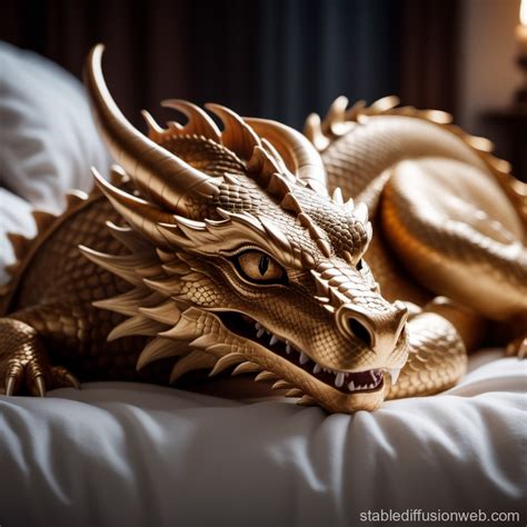 Female Dragon Sleeping with Open Eye | Stable Diffusion Online