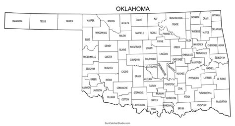 Printable Map Of Oklahoma Counties - Free Printable Blank Worksheets ...