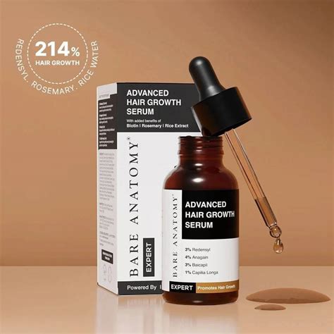 BARE ANATOMY Advanced Hair Growth Serum | 3% Redensyl + 4% Anagain + 3% ...