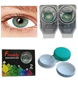 Freddy Monthly Color Contact Lenses (Zero Power/Lenses Only) With Case ...