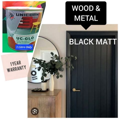 BLACK MATT ( 1L) Matt HEAVY DUTY PAINT HIGH ENAMEL PAINT FOR WOOD ...