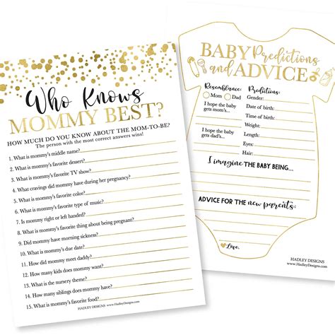Buy Gold Baby Shower Games Gender Neutral - 2 Games Double Sided, 25 ...