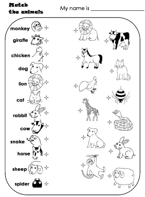 Animals Worksheet 的图像结果