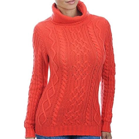 Balldiri 100% Cashmere Damen Pullover Rollkragen Zopfmuster 10 fÃ¤dig ...