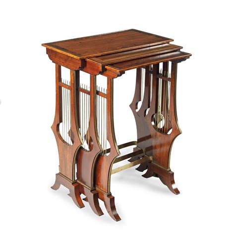 A fine and unusual nest of three Regency tables | Wick Antiques