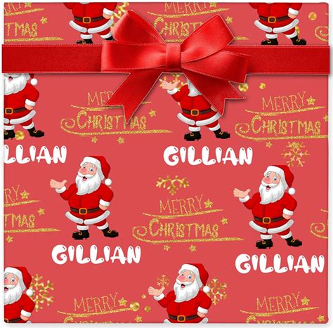 Amazon.com: Artsadd Custom Christmas Wrapping Paper Rolls with Name ...