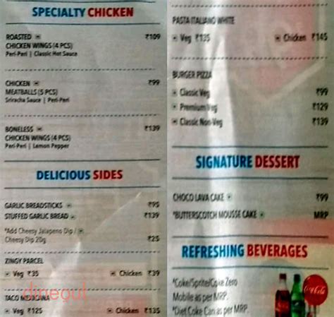 Menu of Domino's Pizza, Rajajipuram, Lucknow | Dineout discovery