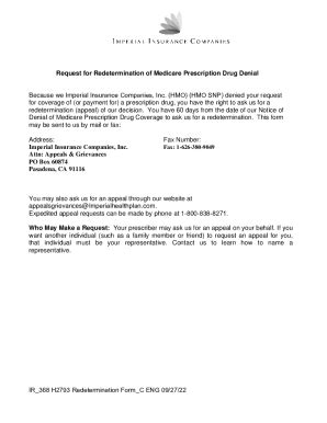 Fillable Online Request for Redetermination of Medicare ... - LEON ...