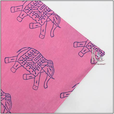 Animal Print Fabric - Brown Elephant Animal Hand Block Cotton Fabric ...