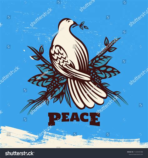 Vektor Stok Peace Dove Olive Branch Peace Symbol (Tanpa Royalti) 1124445788 | Shutterstock