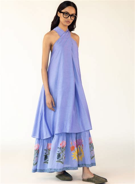 Blue Nordic Scarf Dress – NETE.IN