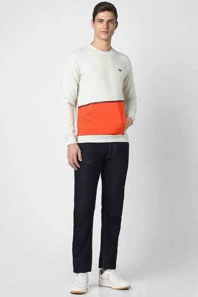 Buy Men Cream Patterned Round Crew Neck Sweatshirt Online - 939310 ...