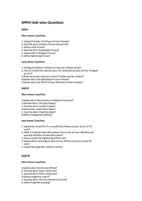 SPPM IMP QSTN - Essential Questions for Software Process Project ...
