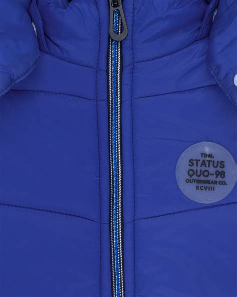 Buy Royal/White Colour Block Hooded Jacket for Boys | Status Quo