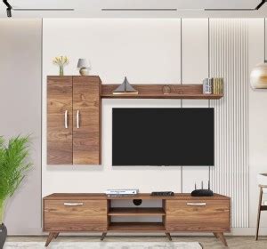 Spyder Craft Matte Finish M40 TV Unit, TV Stand with Bookshelf Wall ...