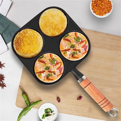Buy SOLARA Crownstone Premium Pre-Seasoned Cast Iron Uttapam Pan, 4 Pit ...