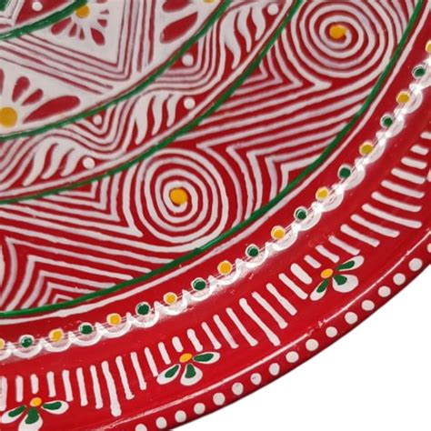 Hand Painted Aipan Inspired Puja Thali – Anayra's