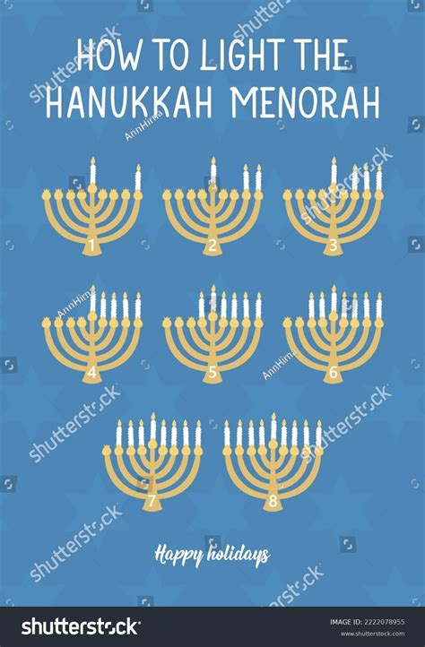 How Light Hanukkah Menorah Hanukkah Card Stock Vector (Royalty Free ...
