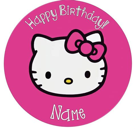 Buy Hello Kitty Bright Pink Edible Icing Cake Topper 7.5inch Precut ...