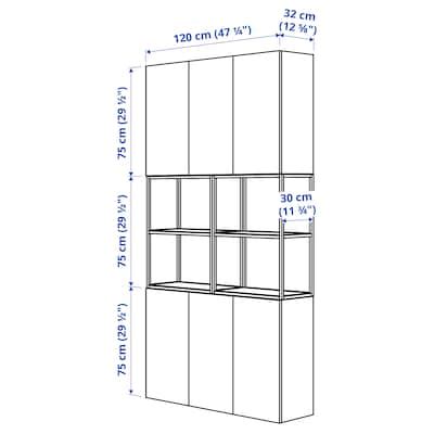 ENHET storage combination, anthracite/grey frame, 120x32x225 cm (471 ...