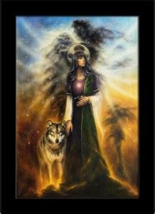 Artzfolio Mystical Fairy Priestess With A Wolf Framed Art Print Digital ...