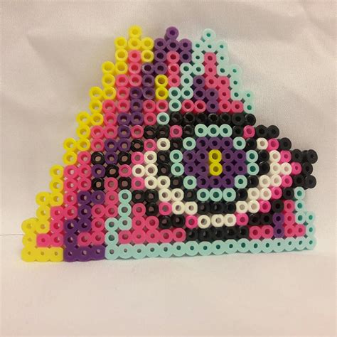 Perler Bead trippy eye triangles Size:3&1/2" #perler... - Depop