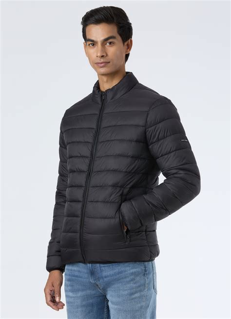 Men Black Lightweight Quilted Puffer Jacket | Pepe Jeans India
