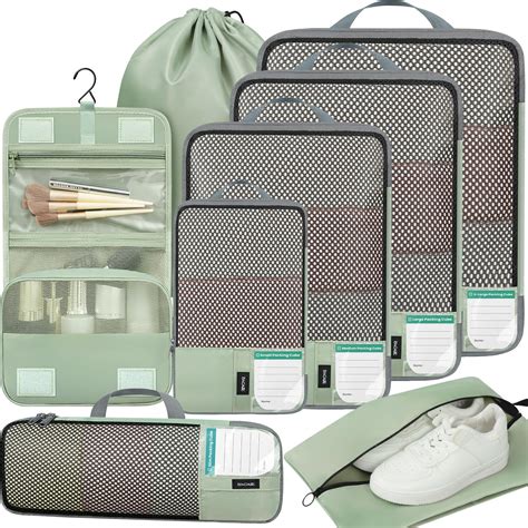BAGAIL 4 Set/6 Set/8 Set Compression Packing Cubes Travel Accessories ...