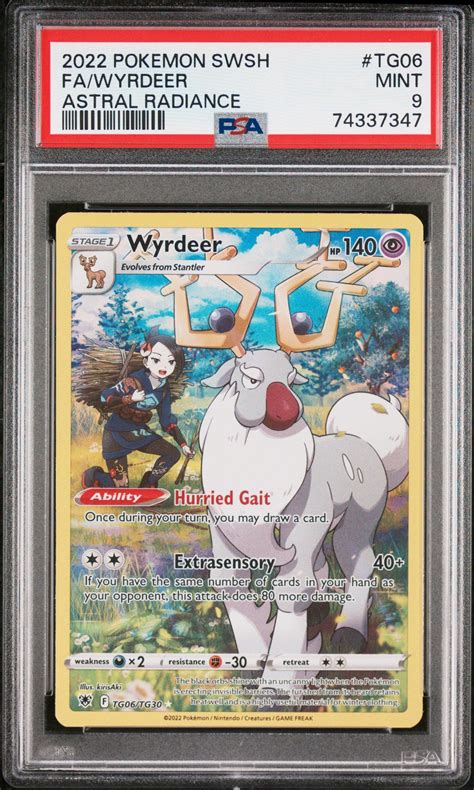 2022 Pokemon Sword & Shield Astral Radiance Tg06 Full Art/wyrdeer PSA 9 ...